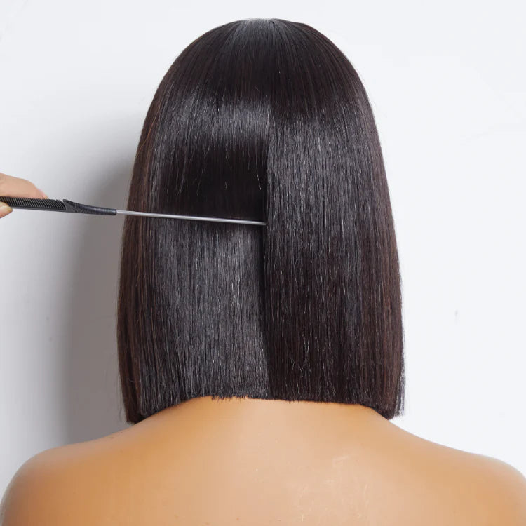 Bone Straight Blunt Bob Wig | Ready-to-Go 4×4 Lace