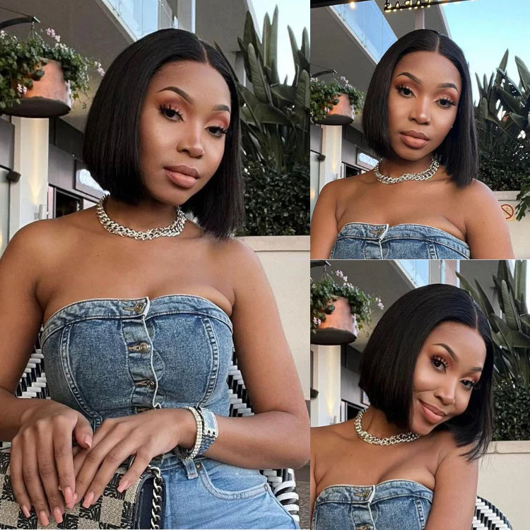 Bone Straight Blunt Bob Wig | Ready-to-Go 4×4 Lace