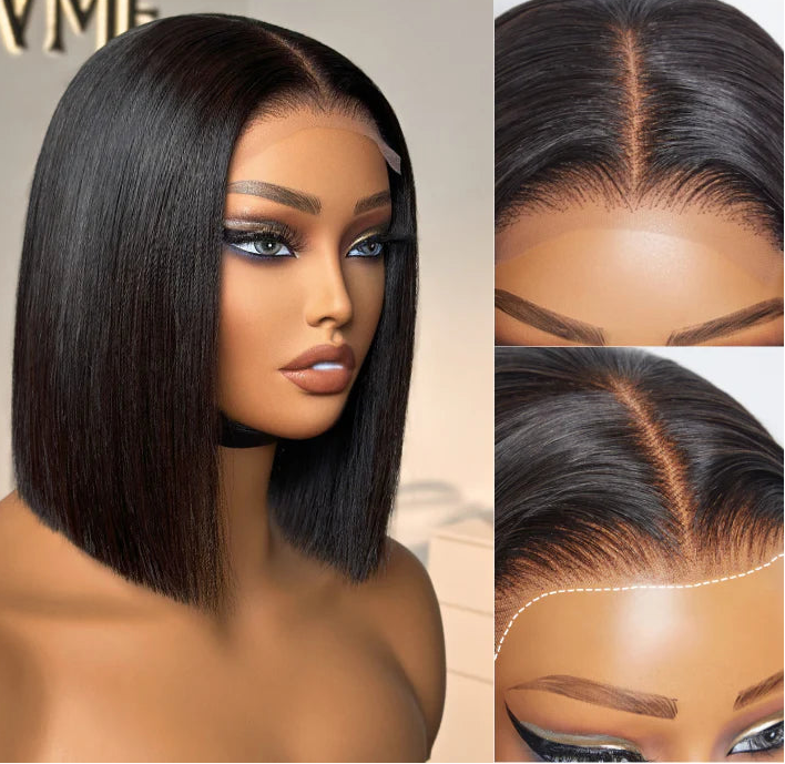Bone Straight Blunt Bob Wig | Ready-to-Go 4×4 Lace